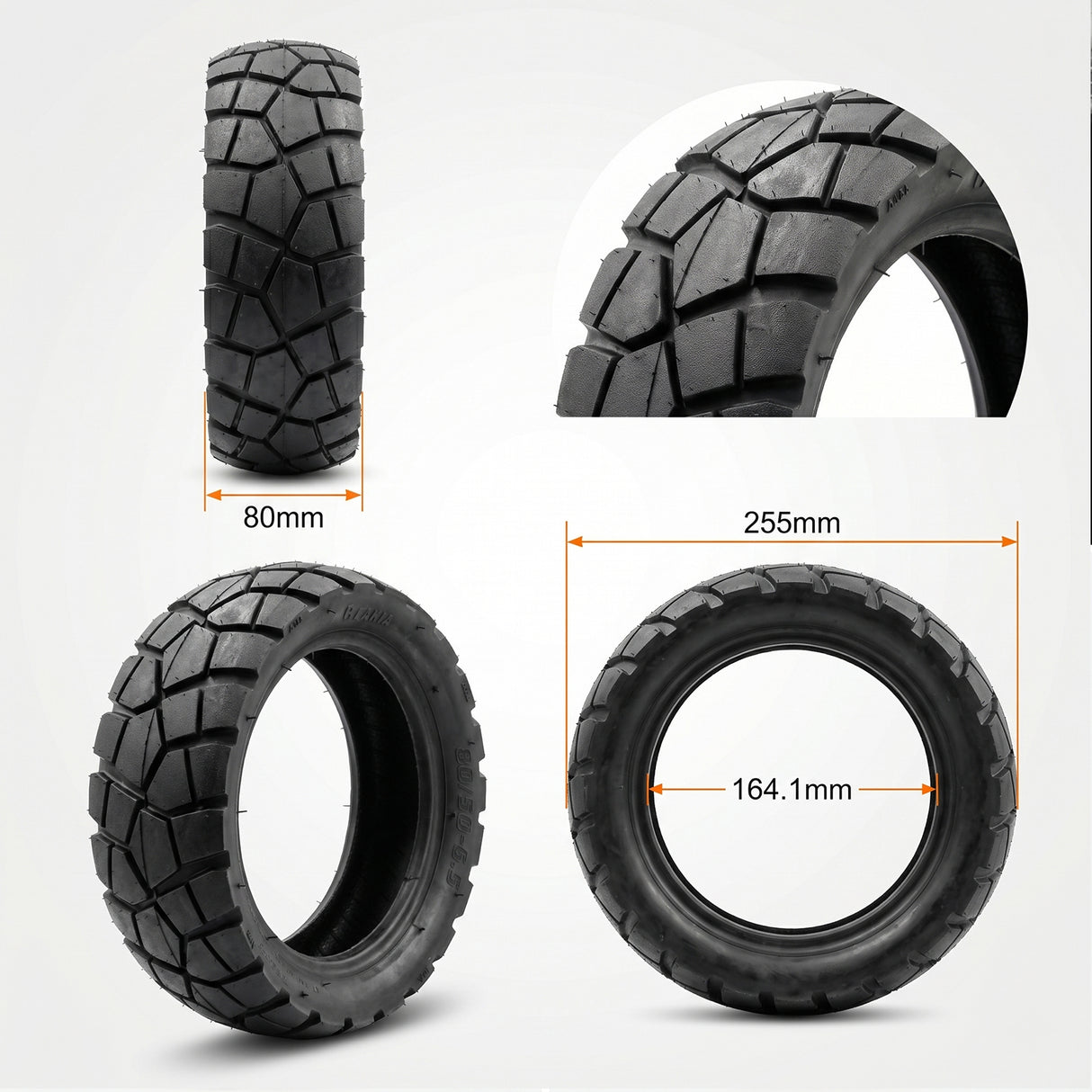 80/50-6.5 Off-Road Tubeless Tire for Dualtron Victor & KuKirin G3