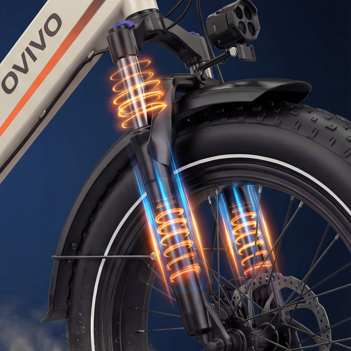 OVIVO HYPER GO Elektrofahrrad, 20x4,0" Fatbike-Reifen, 120 km Reichweite, Doppelfederung