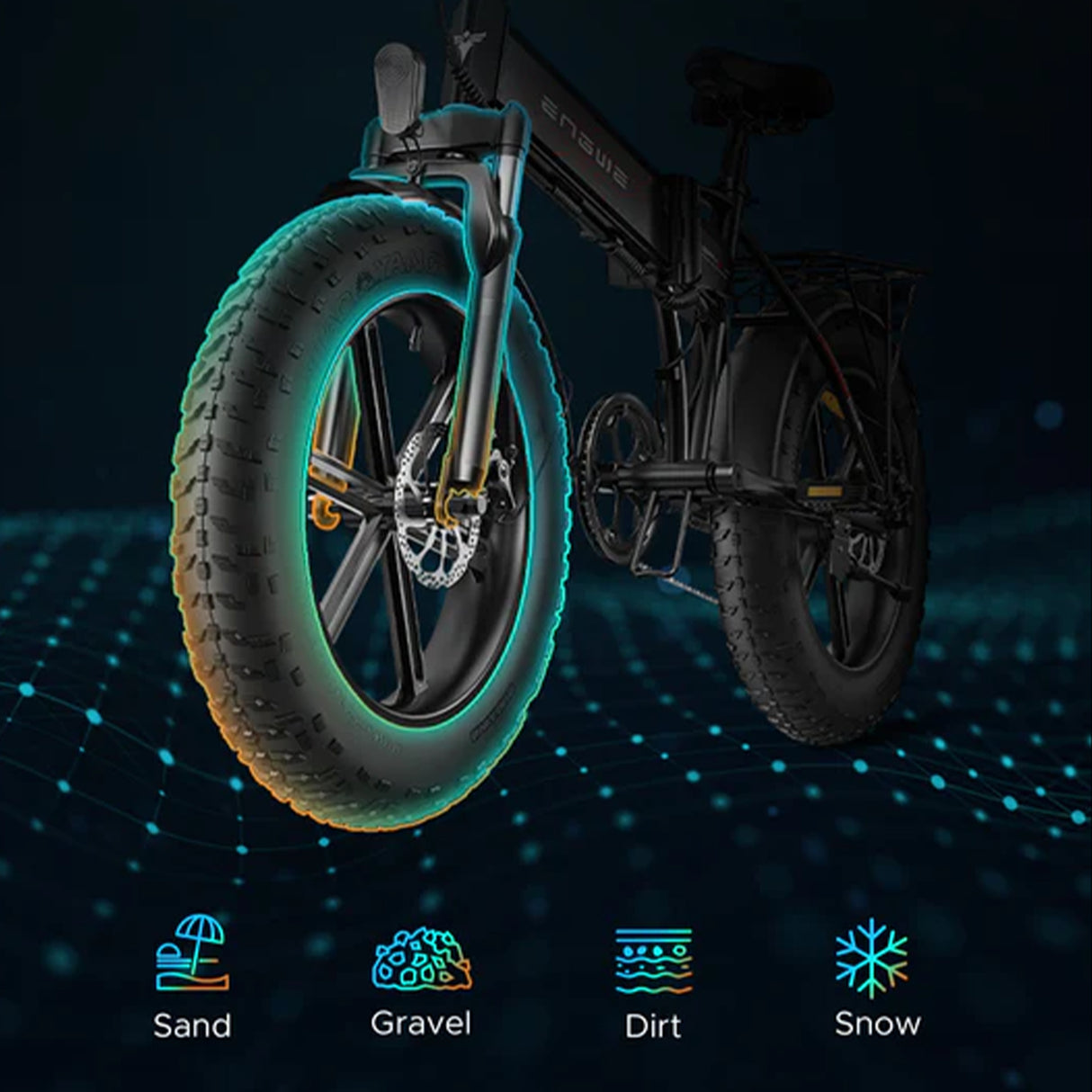 ENGWE EP-2 PRO Electric Bike 120KM Range 48V 13Ah Battery 20x4.0" Fat Tires