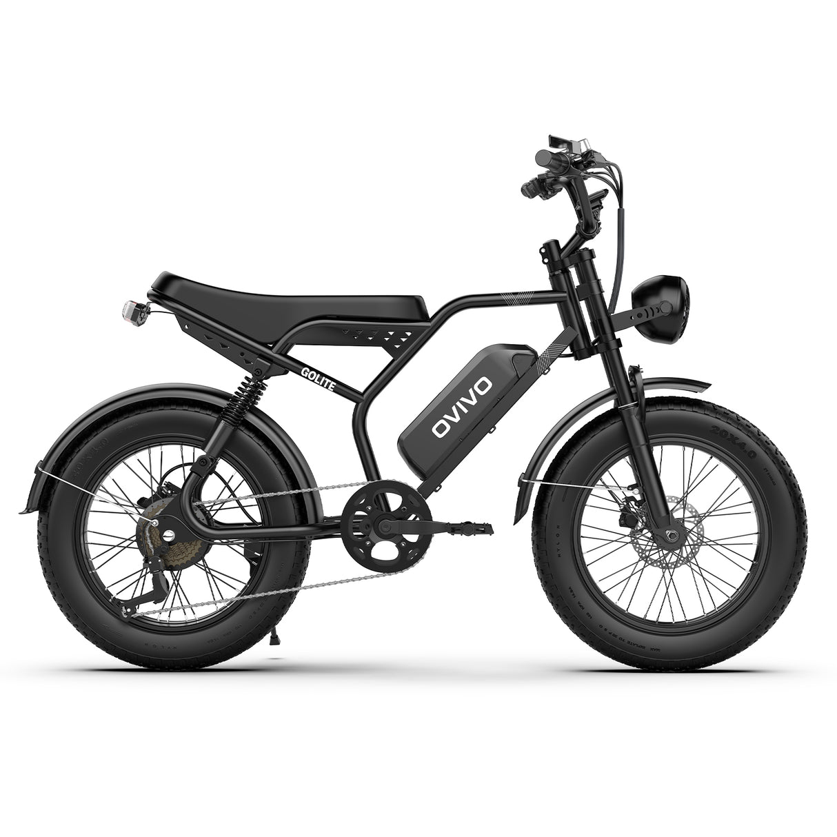 OVIVO HYPER GO Elektrofahrrad, 20x4,0" Fatbike-Reifen, 120 km Reichweite, Doppelfederung