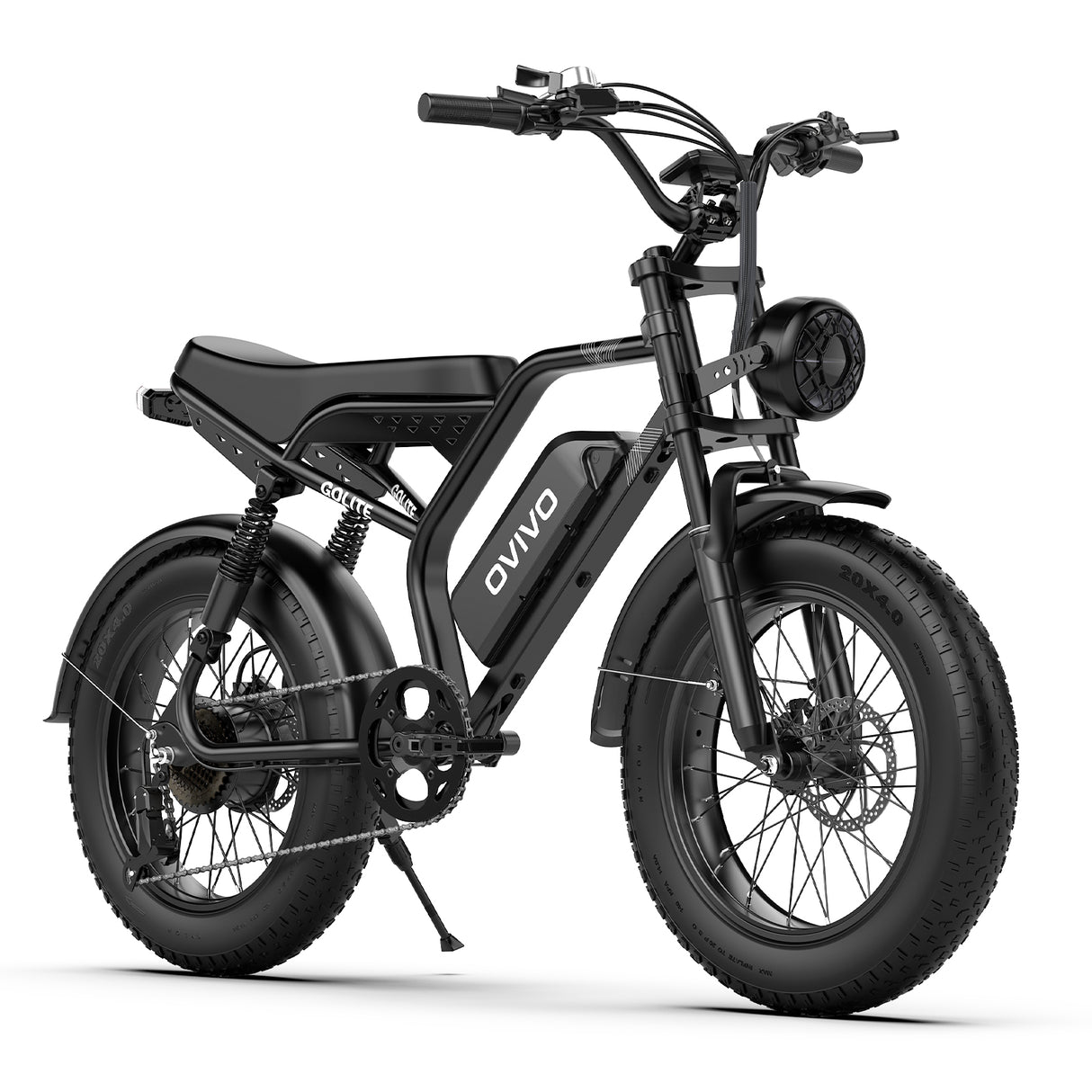 OVIVO HYPER GO Elektrofahrrad, 20x4,0" Fatbike-Reifen, 120 km Reichweite, Doppelfederung