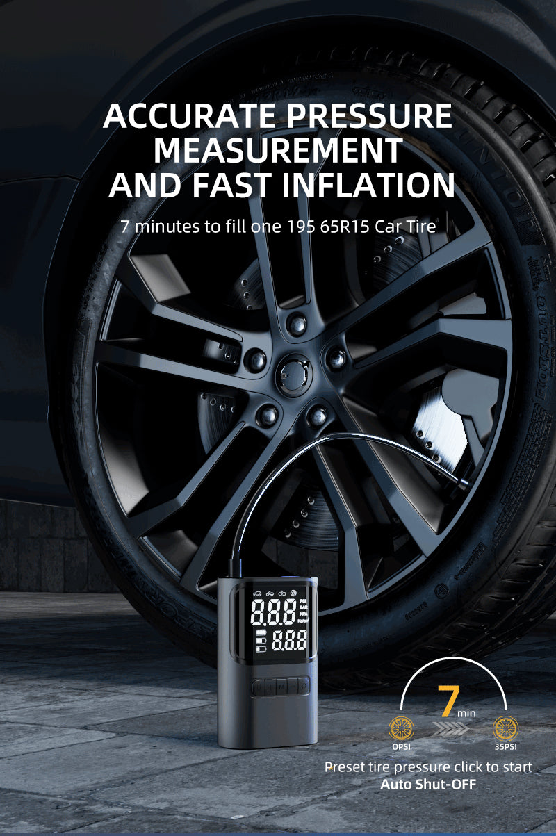 S72 Mini Portable Electric Air Pump Fast Inflation Auto Shut-Off