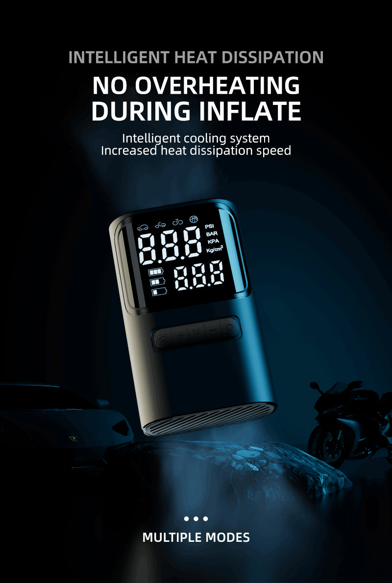 S72 Mini Portable Electric Air Pump Fast Inflation Auto Shut-Off