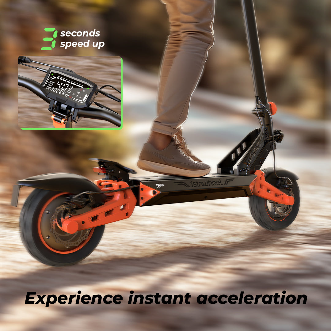 Isinwheel D2 PLUS Electric Scooter 1000W 65KM Range 45Km/h Max Speed 48V 20Ah