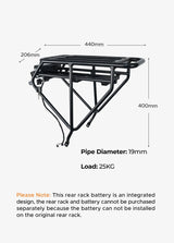 Batteria posteriore 48V13Ah per EP-2 PRO + portapacchi posteriore ENGWE