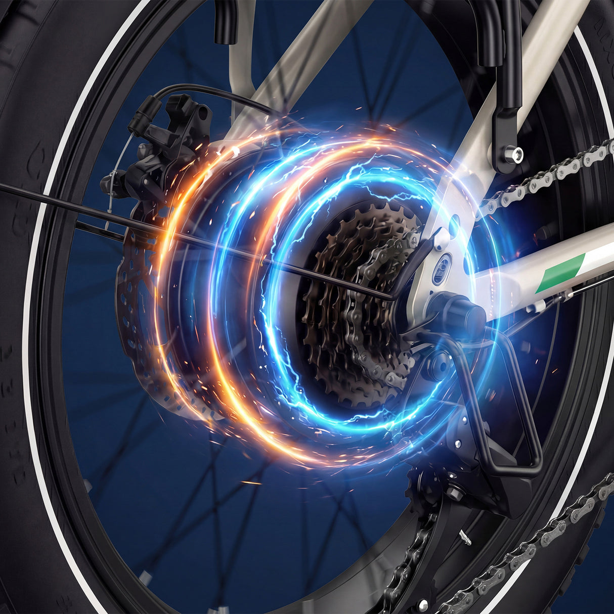 OVIVO HYPER GO Elektrofahrrad, 20x4,0" Fatbike-Reifen, 120 km Reichweite, Doppelfederung