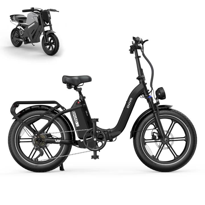 OVIVO C2 Pro Folding Electric Bike 250W 120KM Range 48V 18Ah Battery 20x4.0" Fat Tire