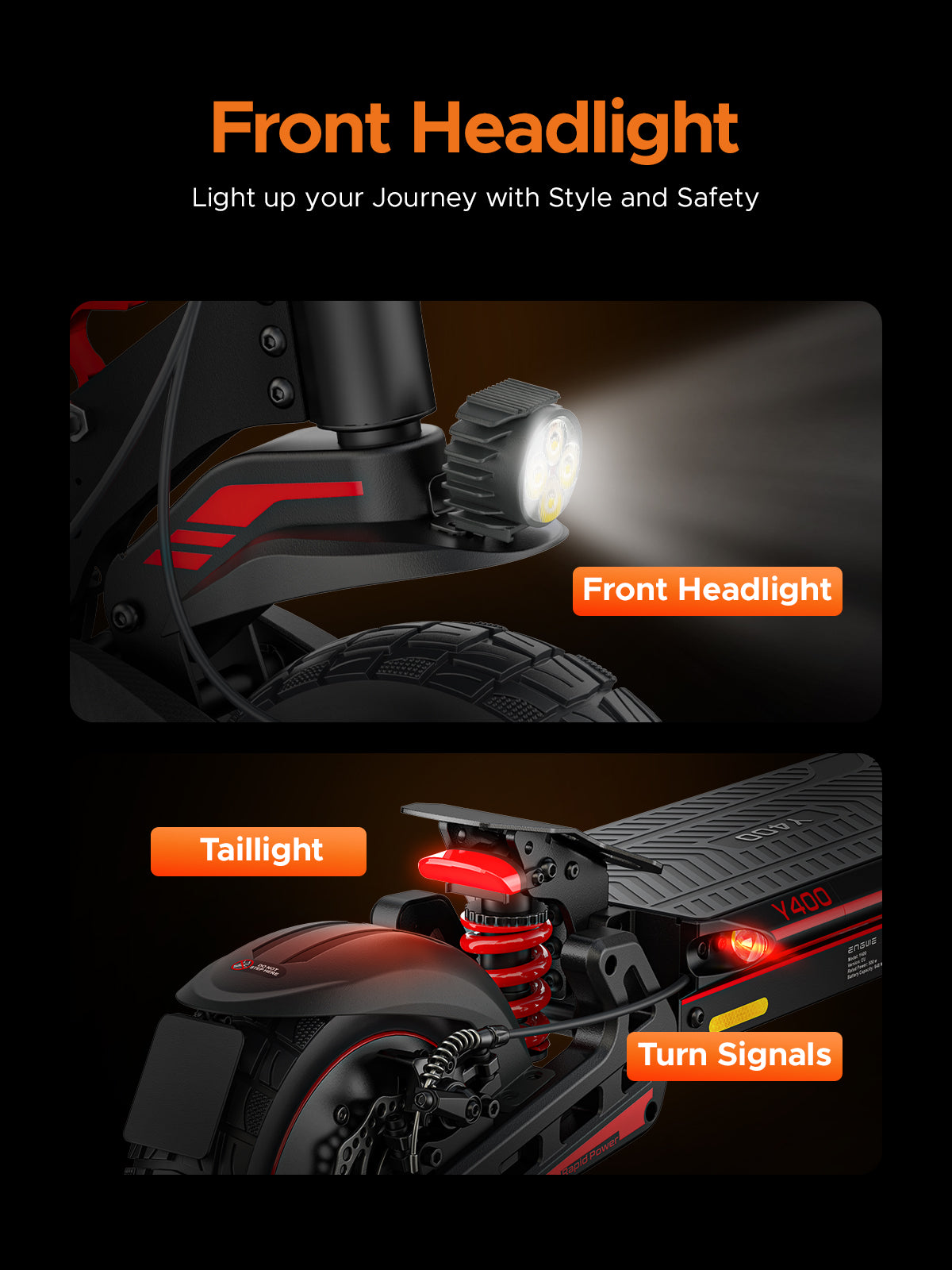 ENGWE Y400 Foldable Electric Scooter 10" Fat Tires 40KM Range