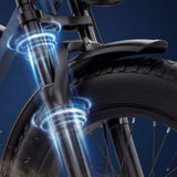 OVIVO HYPER GO Elektrofahrrad, 20x4,0" Fatbike-Reifen, 120 km Reichweite, Doppelfederung