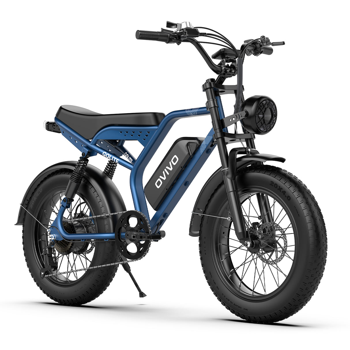 OVIVO HYPER GO Elektrofahrrad, 20x4,0" Fatbike-Reifen, 120 km Reichweite, Doppelfederung