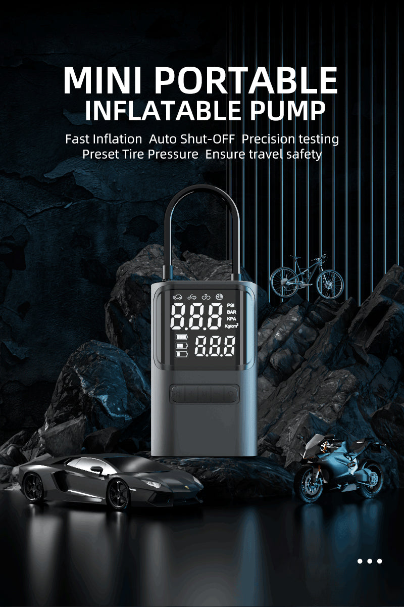 S72 Mini Portable Electric Air Pump Fast Inflation Auto Shut-Off