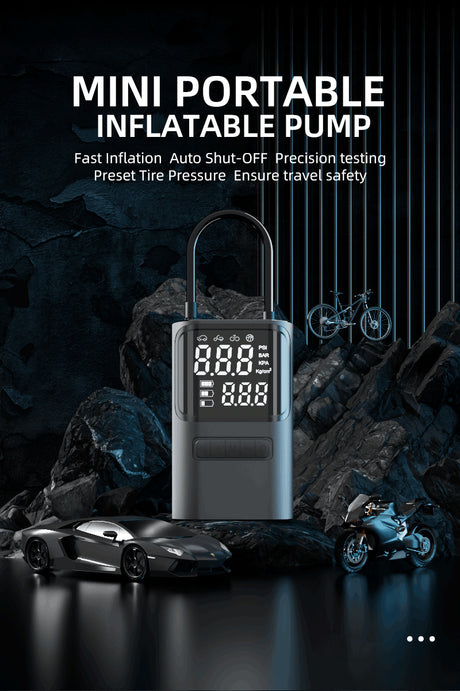 S72 Mini Portable Electric Air Pump Fast Inflation Auto Shut-Off