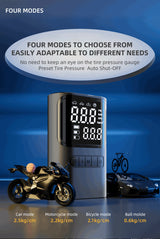 S72 Mini Portable Electric Air Pump Fast Inflation Auto Shut-Off