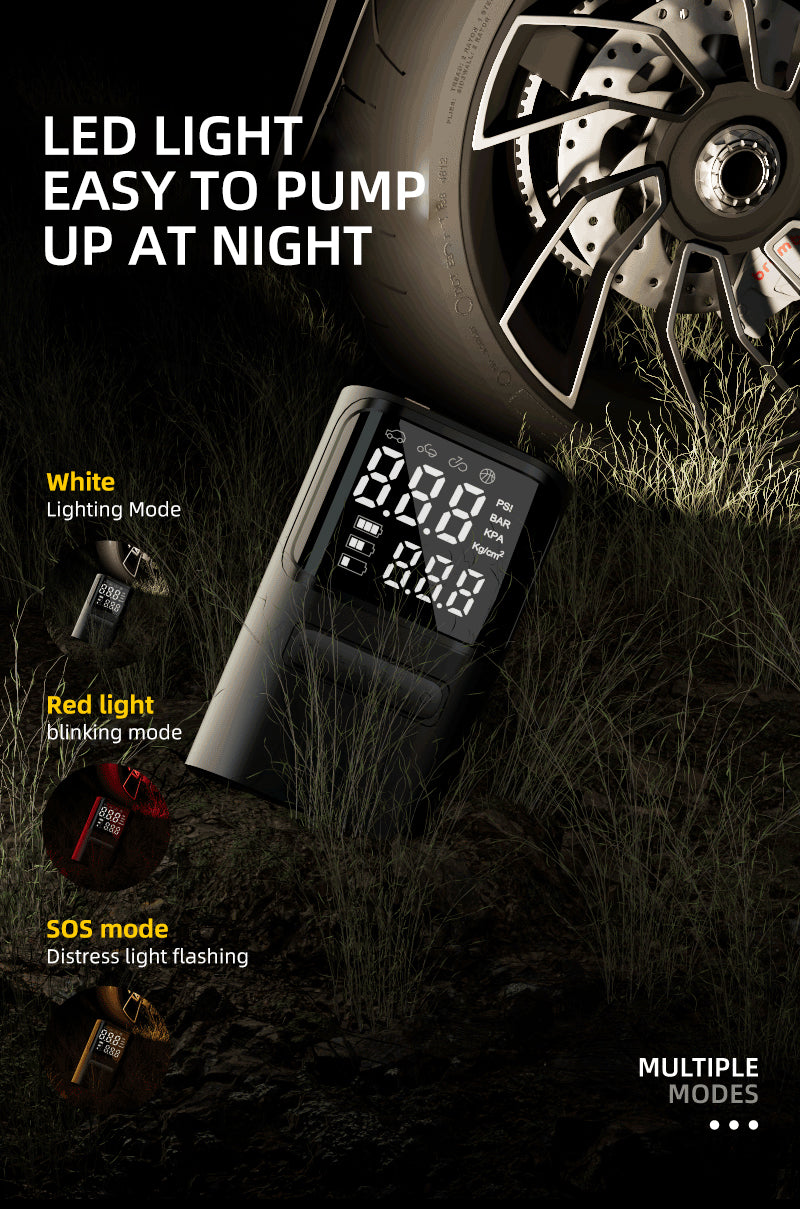 S72 Mini Portable Electric Air Pump Fast Inflation Auto Shut-Off