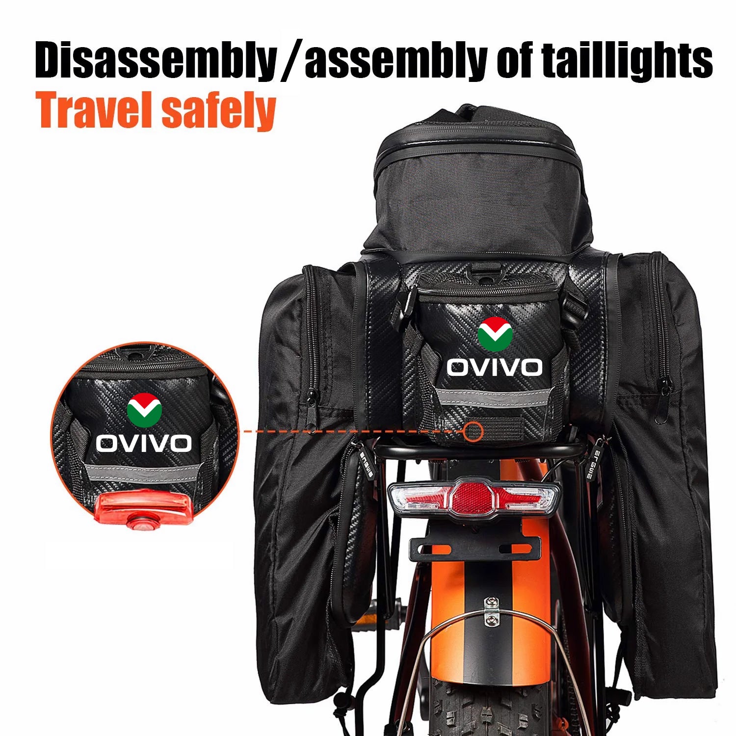 Bike Rack Bag Pannier Backpack 17-35 Liters OVIVO