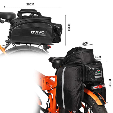 Bike Rack Bag Pannier Backpack 17-35 Liters OVIVO