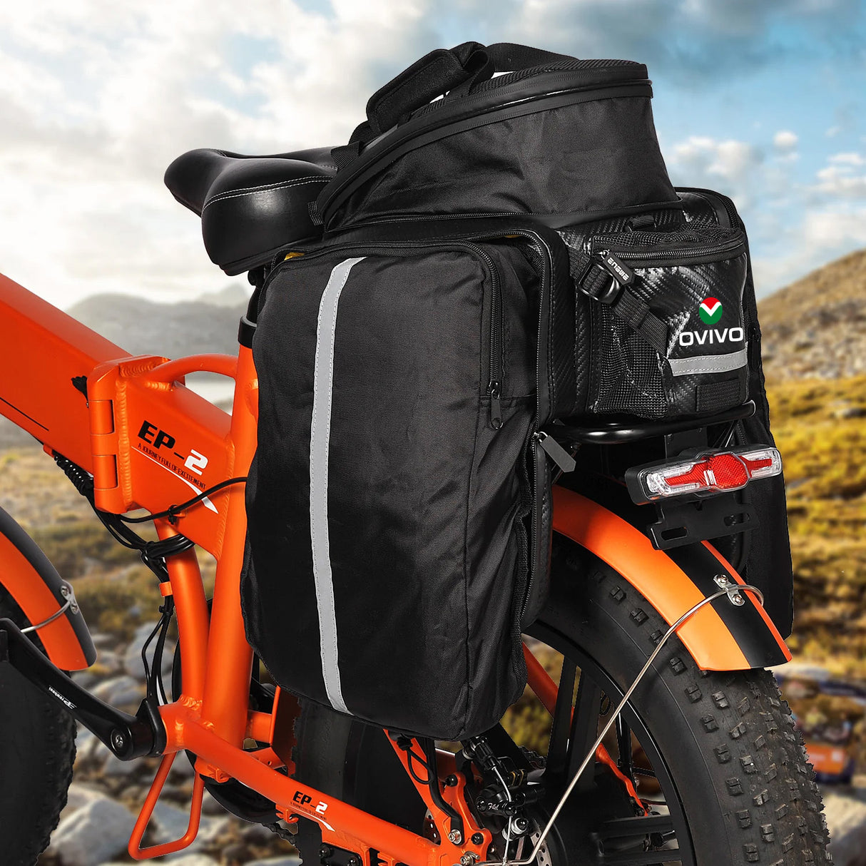 Bike Rack Bag Pannier Backpack 17-35 Liters OVIVO