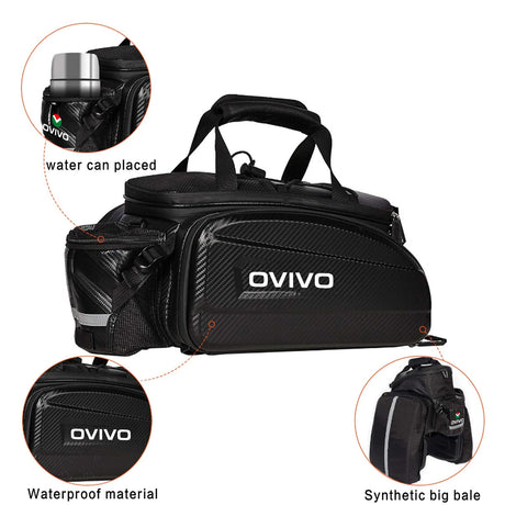 Bike Rack Bag Pannier Backpack 17-35 Liters OVIVO