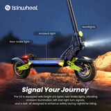 Trottinette électrique Isinwheel D2 : 1 000 W, autonomie de 55 km, vitesse maximale de 45 km/h, 48 V, batterie de 15,6 Ah.