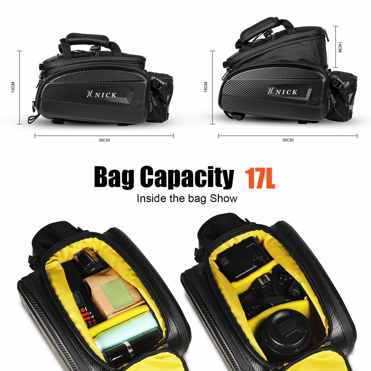 Bike Rack Bag Pannier Backpack NICK 17-35 Liters