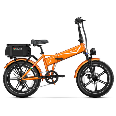 Vélo électrique OVIVO HYPER GO, pneus larges 20x4.0", autonomie de 120 km, double suspension