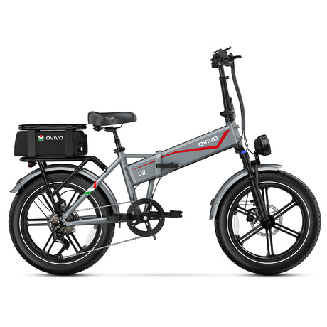 Vélo électrique OVIVO HYPER GO, pneus larges 20x4.0", autonomie de 120 km, double suspension