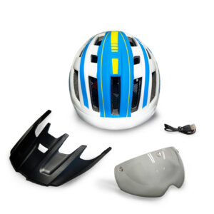 Bike Helmet Blue White With Accessories