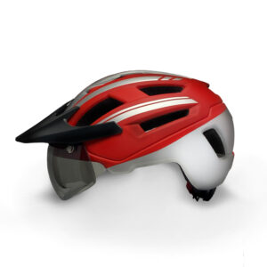 Bike Helmet red silver With Accessories