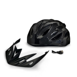 Bike helmet black with accessories